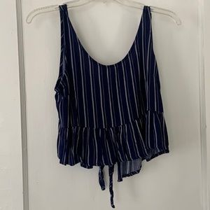 LA Hearts blue crop top